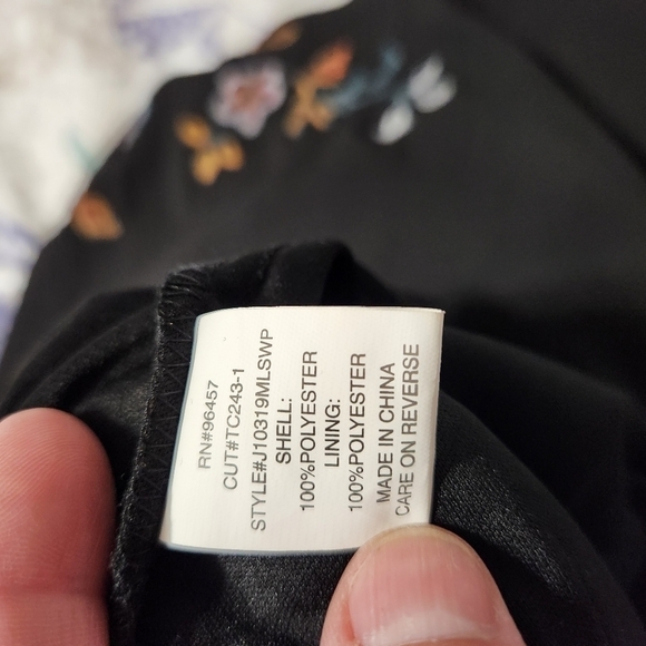 Charming Charlie Jumpsuit Romper Black Embroidered Bohemian, sz M - Picture 8 of 11